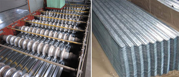 Galvanized corrugated steel sheet